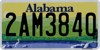 AL license plate 2AM3840