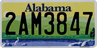 AL license plate 2AM3847