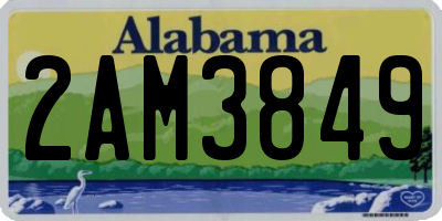 AL license plate 2AM3849