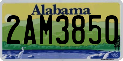 AL license plate 2AM3850