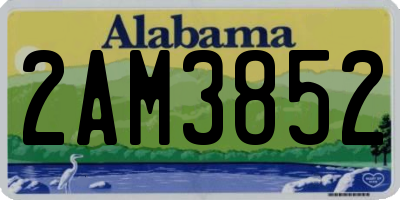 AL license plate 2AM3852