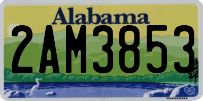 AL license plate 2AM3853