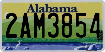 AL license plate 2AM3854
