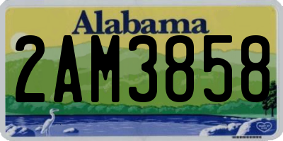 AL license plate 2AM3858