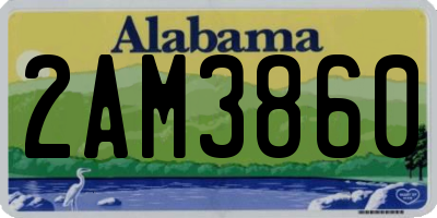 AL license plate 2AM3860