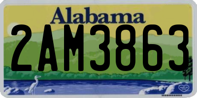AL license plate 2AM3863