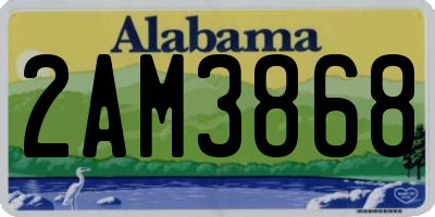 AL license plate 2AM3868