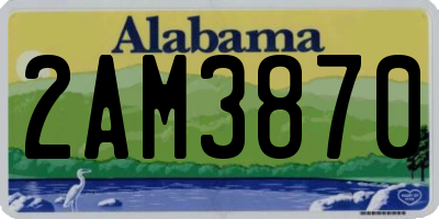 AL license plate 2AM3870