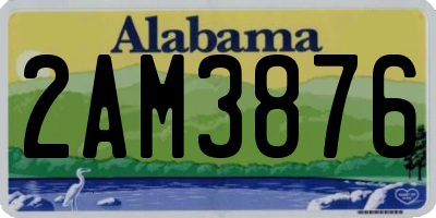 AL license plate 2AM3876