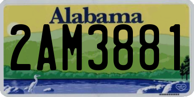 AL license plate 2AM3881