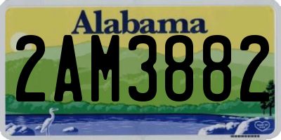AL license plate 2AM3882