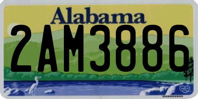 AL license plate 2AM3886