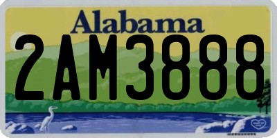 AL license plate 2AM3888