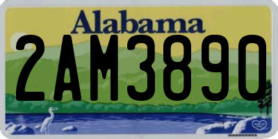 AL license plate 2AM3890