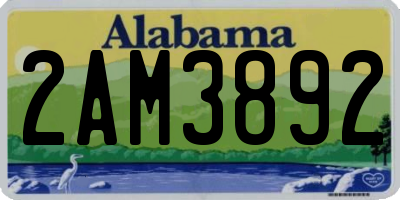 AL license plate 2AM3892