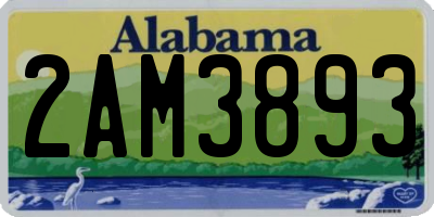 AL license plate 2AM3893