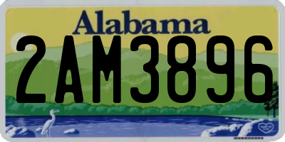 AL license plate 2AM3896