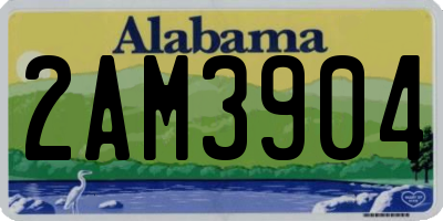 AL license plate 2AM3904