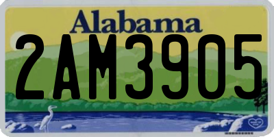 AL license plate 2AM3905