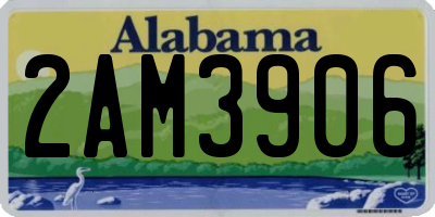 AL license plate 2AM3906