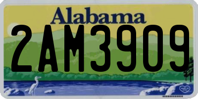 AL license plate 2AM3909