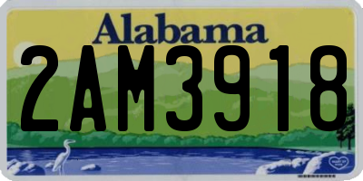 AL license plate 2AM3918