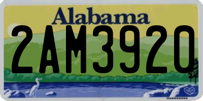 AL license plate 2AM3920