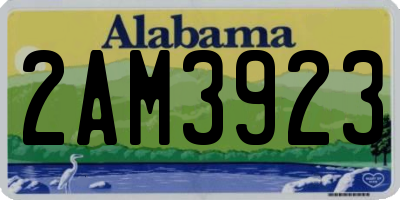 AL license plate 2AM3923