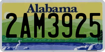 AL license plate 2AM3925
