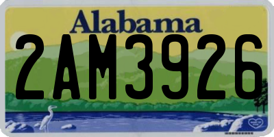 AL license plate 2AM3926