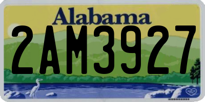 AL license plate 2AM3927