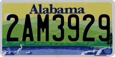 AL license plate 2AM3929