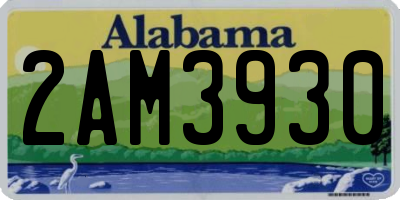 AL license plate 2AM3930