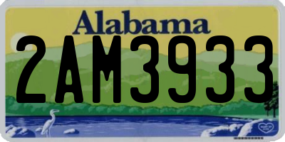 AL license plate 2AM3933