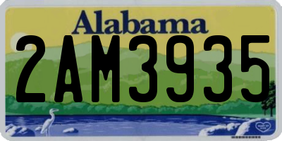 AL license plate 2AM3935