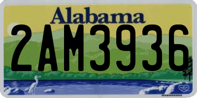 AL license plate 2AM3936