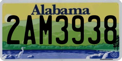 AL license plate 2AM3938
