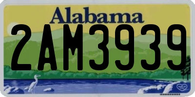 AL license plate 2AM3939