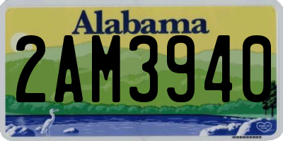 AL license plate 2AM3940