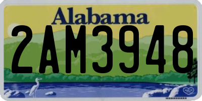 AL license plate 2AM3948