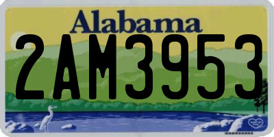 AL license plate 2AM3953