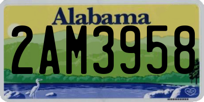 AL license plate 2AM3958