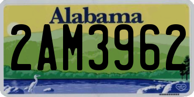 AL license plate 2AM3962