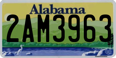 AL license plate 2AM3963