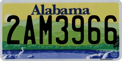 AL license plate 2AM3966