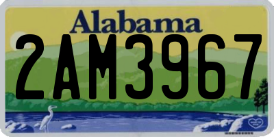 AL license plate 2AM3967