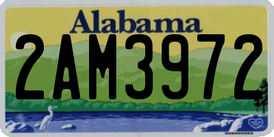 AL license plate 2AM3972