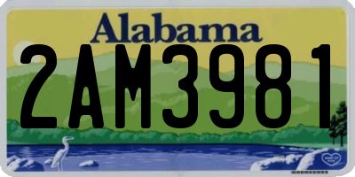 AL license plate 2AM3981