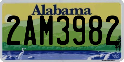 AL license plate 2AM3982