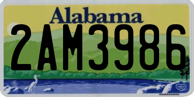 AL license plate 2AM3986
